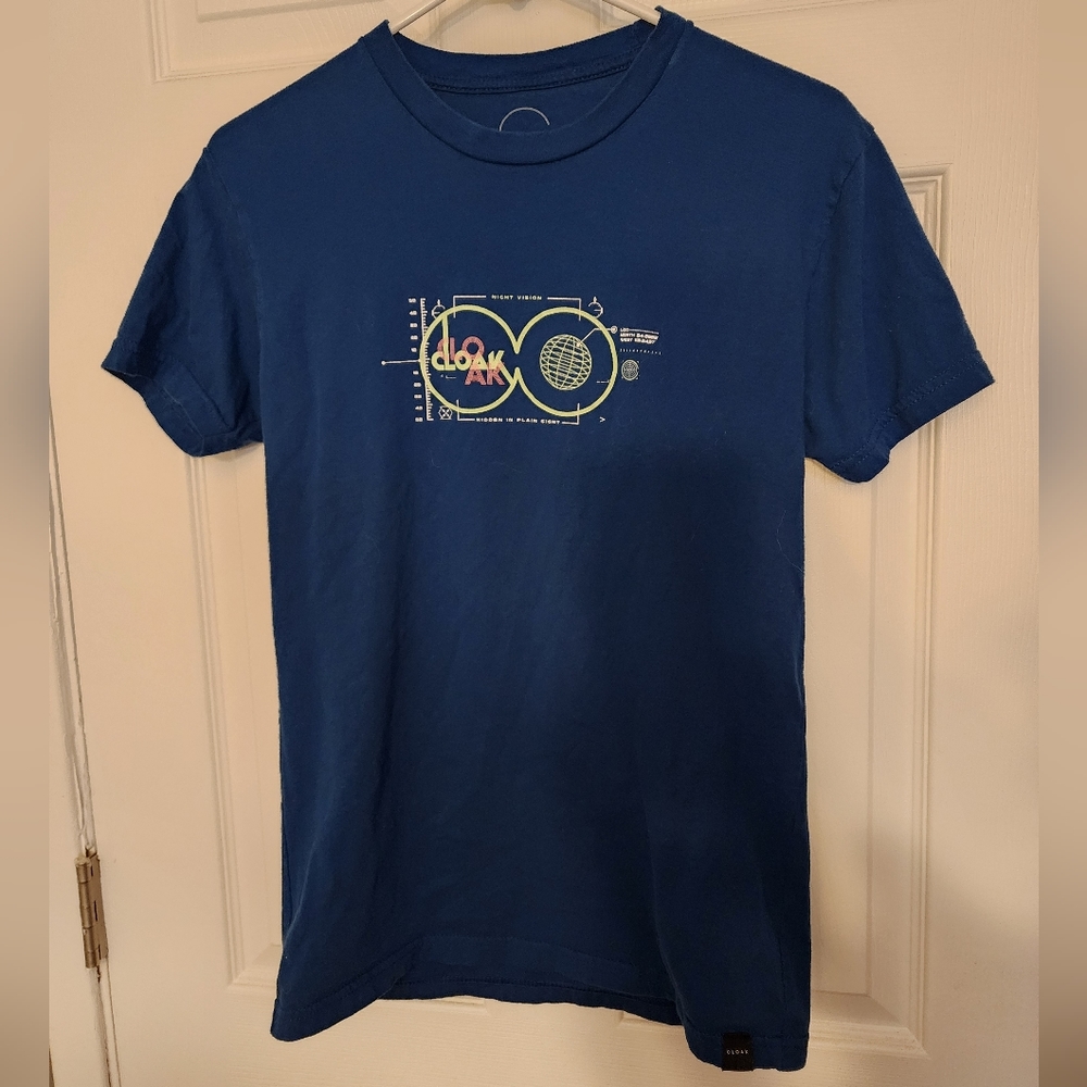 Cloak Brand Tactical Night Vision Blue Shirt Unisex Size M Glow in the Dark
